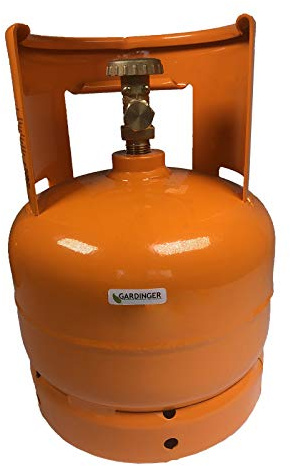 GARDINGER befüllbare 3 kg Gasflasche orange mit Kragen Propan/Butan mit Anschluss 3/8