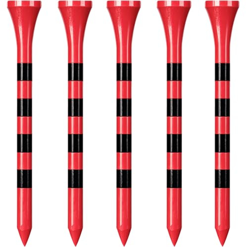 Zivisk Bamboo Golf Tees Lot de 100 Tees de Golf en Bois 83 mm de Long – Rouge