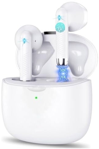 Kurt Écouteurs intra-auriculaires sans fil Bluetooth 5.3 avec son stéréo basses profondes | AAC | Casque sans fil avec microphone antibruit intégré | 32 h d'autonomie | Mini boîtier de charge | USB-C