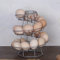 Yagosodee Dispensador de huevos con diseño en espiral, de metal, de alambre independiente, organizador de almacenamiento de huevos de gallina, plateado, mediano