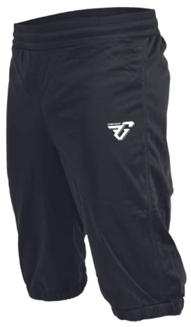 Frankie Garage - Pantalone Sportivo per Uomo, Pantaloncino Pinocchietto Tecnico per Allenamento,Sport o Palestra XL Nero