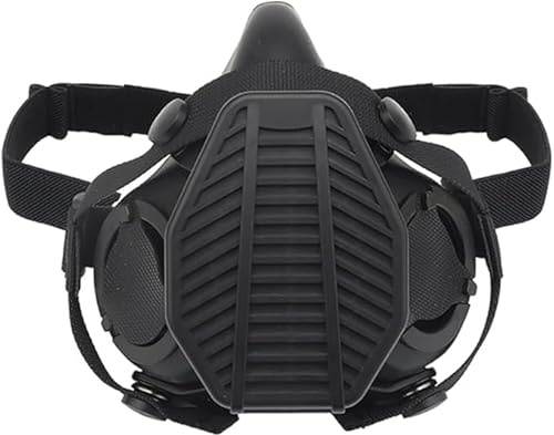 Zhongren Reusable Respirator Tactical Half Mask Airsoft Military Face Breath Mask Comfort Silicone For Helmet Halloween Paintball Hunting Sport Running Workout (Mask)
