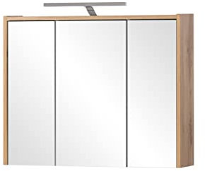 Schildmeyer Spiegelschrank Carlos, Eiche Landhaus Dekor, 74,5 x 16 x 64 cm