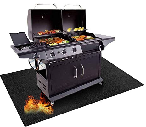 Feuerfeste Unterlage Faltbare Grillmatte Bodenschutz, Grillmatte für Gasgrill, Grillschutzmatte Feuerschutzmatte Grillmatten für Outdoor BBQ Grillmatte, Kamin, Rasen und Camping