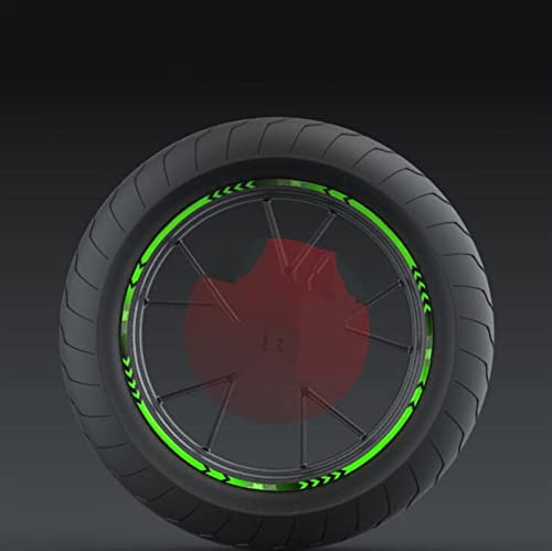 HIMNIL Reflektierende Aufkleber Für Motorradreifen, Auto, Reflektierende Motocross-Räder, 10/12/18-Zoll-Räder, Aufkleber Felgenaufkleber (Color : Green 10inch)