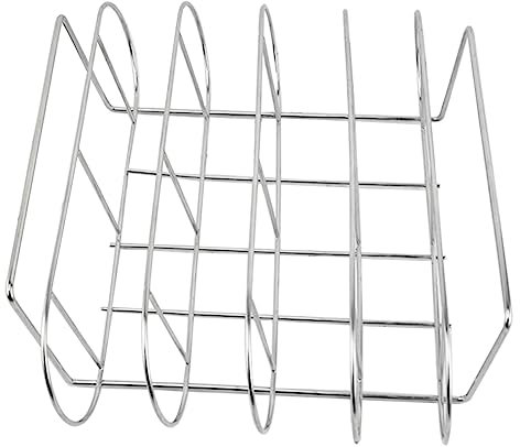 Sosoport Râtelier à Côtes Acier Pour Barbecue Support De Pour Au Four Et Grillades Accessoire De Grillade Parfait Pour Amateurs De Bbq