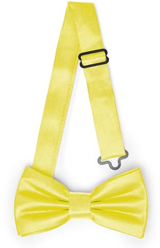 Laddheid barn pojkar fluga – förbunden, justerbart band, glänsande design, perfekt för bröllop, födelsedag, skolstart – hållbar och snygg storlek 10 cm x 5 cm BKS, GUL, 10cm x 5cm