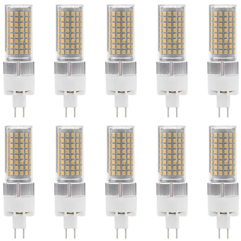 PAZWAHF Lampadina LED G8.5 dimmerabile 16 Watt 1600 Lumen Lampadina LED a Mais G8.5 bi-Pin con Base in Ceramica (equivalente alogena da 160 Watt), luminosità Regolabile 10% -100% (10 PZ)