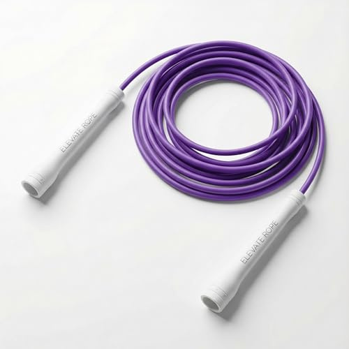 Upphöjt rep hopprep – 3 m justerbart, 5 mm PVC med nylonkärna (violett)