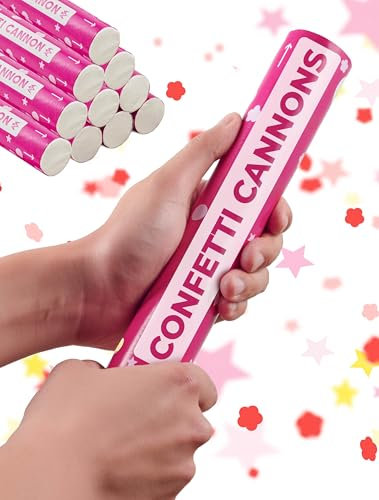 5 Confetti Cannon Birthday Kids Biodegradable - Flower Confetti & Star Confetti - FSC® Certified Paper - For Kids' Parties