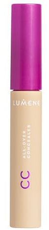 LUMENE CC Color Correcting All-Over Concealer | Leicht, aufbaubare mittlere Deckkraft | Gleicht den Teint aus und hellt ihn auf | Farbton 0,5 Light | Vegan | 8,5 ml