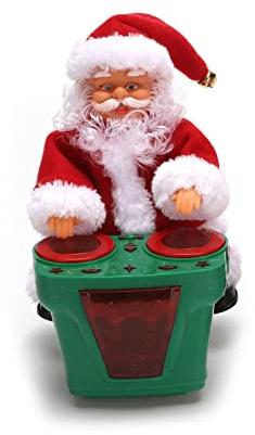 Ldabrye Elektrisch Beweglicher Weihnachtsmann Mit Musik Weihnachtsmann Weihnachtsspielzeug Dekoration Niedliche Die Schlagzeug Mit Musik Spielt Batteriebetrieben