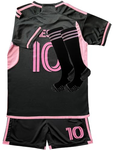 Soccer Jerseys Youth Kids Football Training Uniform Sport Fans Shirt Gift Kit Set Black