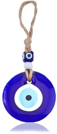 XoeLLe 7cm Ojo Turco, Azul Mal de Ojo, Amuletos de la Suerte y Proteccion, Deseos de Buena Suerte, Adornos Colgantes de Vidrio, Turco Mal de Ojo para Buena Suerte y Protección en Casa