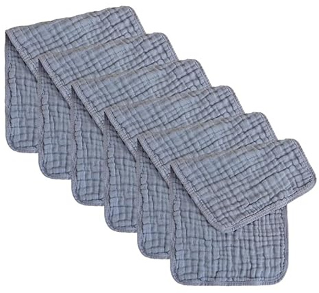 Cubble 6 Stück große Musselin-Spucktücher - 100% Baumwolle, 6 Lagen, extra weiche und saugfähige Baby-Waschlappen für Neugeborene und den täglichen Gebrauch (Blau, 50 x 25 cm)