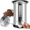 Homtone percolateur à café professionnel avec Filtre Rond 120 Tasses / 18L, Machine à percolateur Inox à Double Paroi avec Robinet pour Fête, Distributeur d'Eau Chaude pour Café, Thé, 1500W (Argent)
