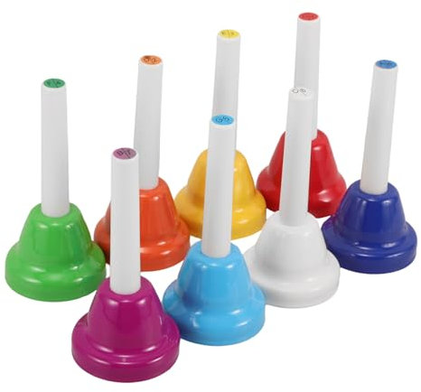 Gatuida 8 Stück Teiliges Handglocken Set Diatonische Musikinstrumente für Pädagogisches zur Musikalischen Frühförderung für Kindergärten Zuhause und Musikschulen