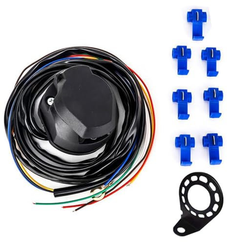 NPXUAMTJ Towing Electrics 13 Pin Socket Assembly 2Meter Sheathed Cable Caravans Trailer Socket Electric Towing Adapter