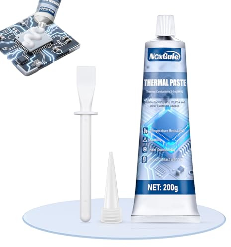 NoxGule Pâte Thermique Processeur, Thermal Paste, Pate Thermique Ps4, Pate Thermique Convient pour CPU, Gpu Mémoire, Réfrigérateur pour Camping-Car, Résistant aux Hautes Températures, 200g(Blanc)
