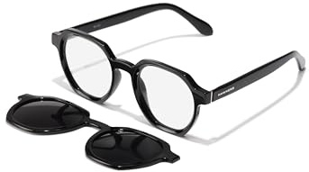 HAWKERS Brille mit Sehstärke für Unisex optional mit Sonnenbrillentönung oder Blaulichtfilter, Rund, gefertigt aus TR90, Modell: HBRA22B0XV (inklusive Brillenetui)