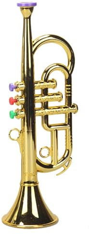 Xoeryoy Trompette Jouet jouable développement sûr PP Plastique doré Trompette pour Enfants avec poignée Confortable Instruments de Musique éducatifs pour Enfants