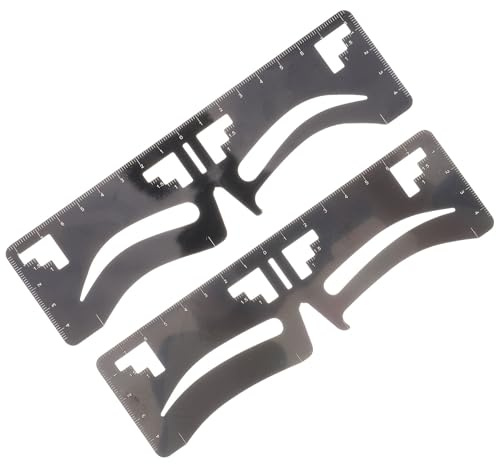 ifundom Regla Guía para Cejas 2 Piezas Plantilla Transparente y Diseño de 3 Puntos para Maquillaje Equilibrado y Simétrico, Suministros de Maquillaje para Cejas, Uso Profesional
