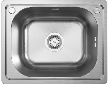 ANW HOME Lavello Cucina 1 Vasca 50x40 cm, Acciaio Inox