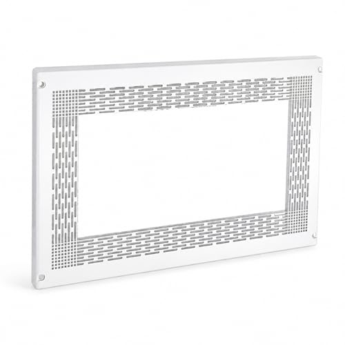 ALK - Embellecedor Microondas, Tapa Para Microondas, Marco Microondas 60x40cm - Incluye Tornillos, Hoja De Corte, Tapas Embellecedoras Y 4 Tacos En Polietileno (BLANCO)