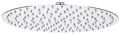 Acier Inox Pommeau Pomme Tete de Douche Effet Pluie Carre Rond Rectangle Sanlingo, Size:Round Ø 25 cm