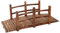 GOPLUS Holzbrücke aus Tannenholz, Gartenbrücke bis 100 kg, Teichbrücke Braun, Zierbrücke mit Geländer, 150x67x55cm (Braun)