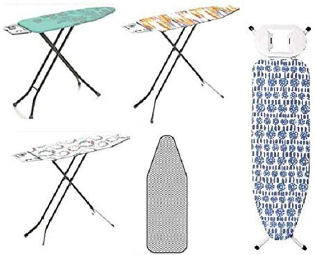 Lightweight Folding Ironing Stands Iron's Board Ironnning Rest Sturdy 4 Leg With Strong Frame And 100% Cotton Cover with Board Free Standing Compact Easy Carry Camper Van Caravan (110x34cm)