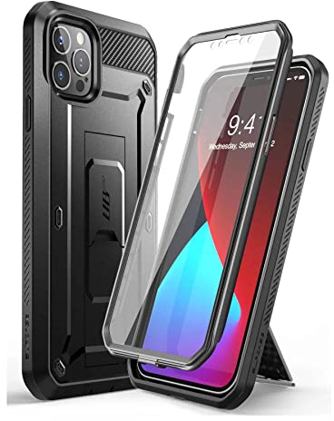 SUPCASE Outdoor Hülle für iPhone 12 Pro Max (6.7) Handyhülle 360 Grad Case Bumper Schutzhülle [Unicorn Beetle Pro] mit Displayschutz 2020, Schwarz