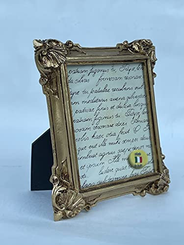 Artissimo Marco de fotos rectangular dorado 14 x 12 cm marco barroco decoración de mesa 10 x 8,5 cm marco de fotos C74
