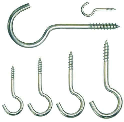 Generisch Schraubhaken, Länge 15-100 mm halbrund Haken Stahl verzinkt (25, 5,5 x 80 mm)