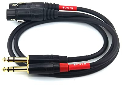 WJSTN TRS to XLR Female Cable,1/4 '' TRS Stereo Jack Balanced Microphone Cable 2Pack (2FT)