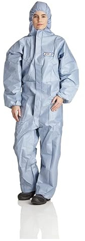DS Safetywear PS2B-L ProSafe 2 Tuta usa e getta con cappuccio, antistatica, blu, PSA categoria 3, taglia L