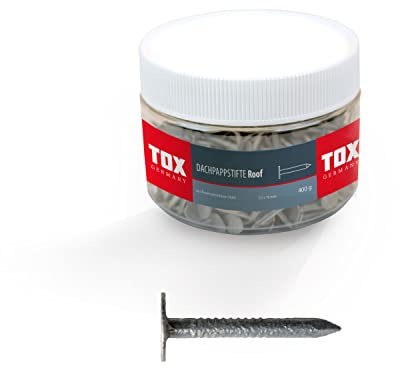 TOX Clavos de fieltro para tejados, clavos para tejados, cabeza avellanada, galvanizados en caliente, 2,8 x 40 mm,1 lata, 400 g (160 unid.), 063260204