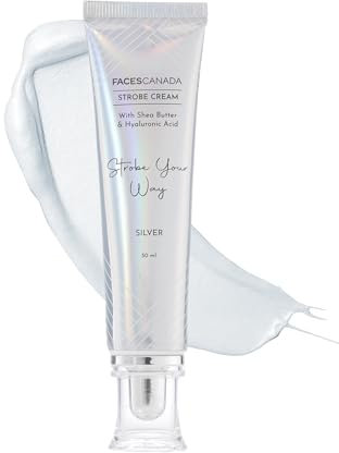 FACES Canada, crema stroboscopica color argento, primer da 30 ml + evidenziatore + crema idratante burro di karitè e acido ialuronico, idratazione intensa, base per trucco illuminante e luminosa per