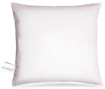 BEFA NATUR Sofakissen 40x40 cm (4 Stück) | Dekokissen, Zierkissen, Kissen aus 100% Federn | 350g Füllgewicht/STK | für Allergiker (NOMITE) | Tierwohl (DOWNPASS) | Oeko-TEX Klasse 1 | Made in Germany