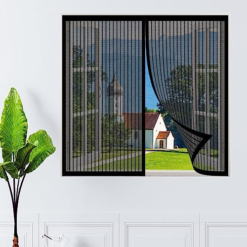 Insektenschutz Fenster Fliegengitter 270 x 245 cm Mückengitter Insektennetz Mückennetz Fenster Frischluft halten für Küche, SchiebeFensteren, Garagen, Schwarz
