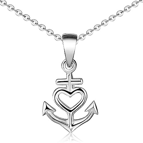 Damen Kette Silber 925 mit Anhänger Glaube Liebe Hoffnung KA-92-K141