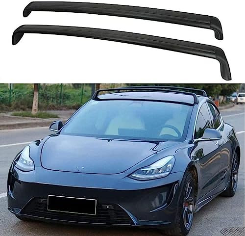 dachgepäckträger Auto Universeller Dachträger for Tesla Modell 3 2021, Auto-Querträger-Trägerschienen, Dach-Gepäckhalter, Top-Racks, Aluminium-Fahrrad-Dachmontage-Rack for Cargo-Top-Ski-Snowboard