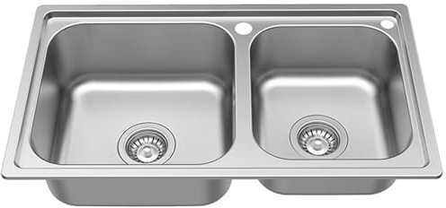 De Acero Inoxidable 304 Fregadero,fregadero cocina 2 senos multifuncional,evier camping car,evier inox professionnel,Con juego de desagüe, apto para cocinas, restaurantes y hoteles. ( Size : 81*43cm )