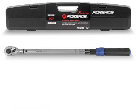 Forsage Premium Torque Wrench 40-220Nm 1/2 Inch Chrome Vanadium Steel with Plastic Case