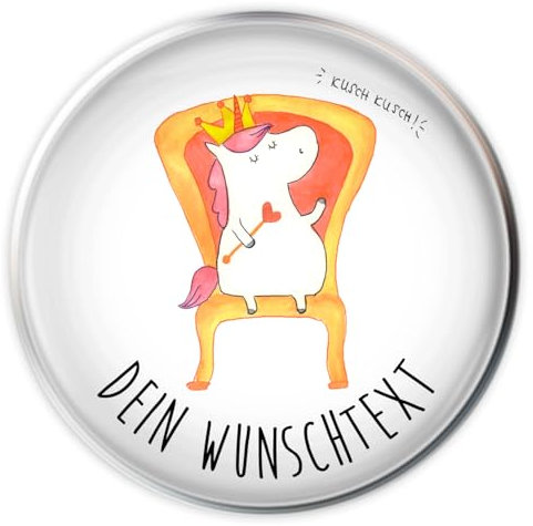Mr. & Mrs. Panda Stöpsel Waschbecken Einhorn König - Personalisierte Geschenke, Selbst Gestalten, Krone, Unicorn, Abfluss, Bundeskanzler, Stopfen, Herrscher, Personalisierung, Kaiser, Wunschtext