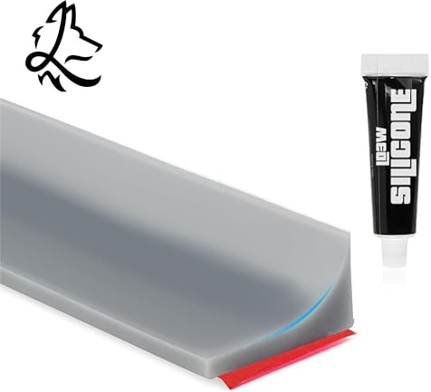 Joint Salle de Bain - Joint Porte Douche en Silicone Autocollant avec Tube de Silicone - Joint Porte de Douche pour une Étanchéité Optimale (2 METRES, GRIS)