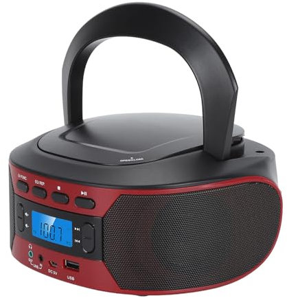 Boombox de CD Portátil, Reproductor de CD Inalámbrico BT de Escritorio con Radio FM, Pantalla Digital, Altavoces HiFi Integrados, Compatible con CD, CD R/RW, CD MP3, Puerto AUX