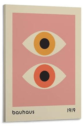 Bauhaus-Ausstellungsposter, Bauhaus-Kunstdruck, geometrische Augen, Kunstdruck, Gemälde auf Leinwand, Wandkunst, Poster, Wanddekoration, Heimposter, 50 x 75 cm