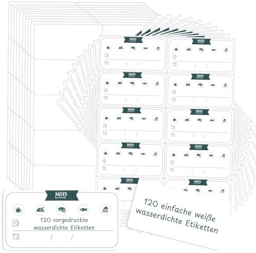 Strong Freezer Labels | Blank & Pre-Printed Food Stickers | Removable Freezer Labels Easy Peel (6 x 3 cm, 240, Count)