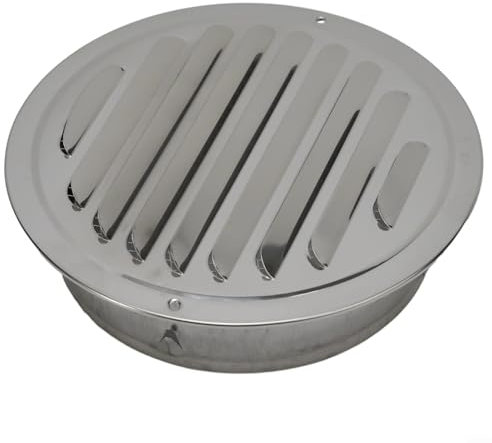LVYXON Circle Air Vent Grill Cover, Ventilation Grill Screen Hood, Stainless Steel Round for Kitchen Bathroom, 70-300mm Extractor Fan Vent Cover Grille Louvre(160mm)